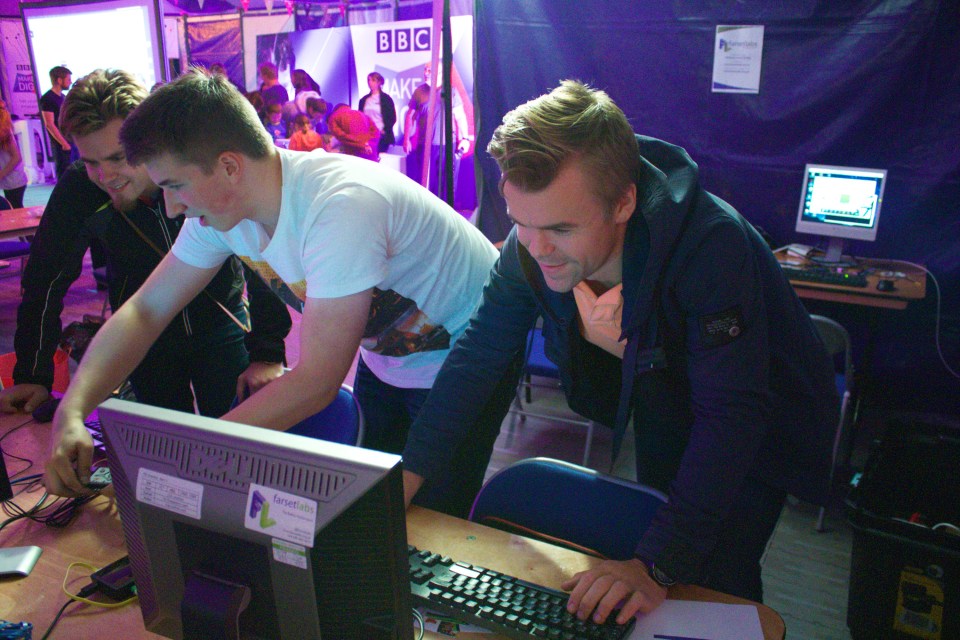 Santeri Koivisto (CEO) and Mikael Uusi-Mäkelä (Learning developer) from Teaching gaming having too much fun with Raspberry Pi Dots boards